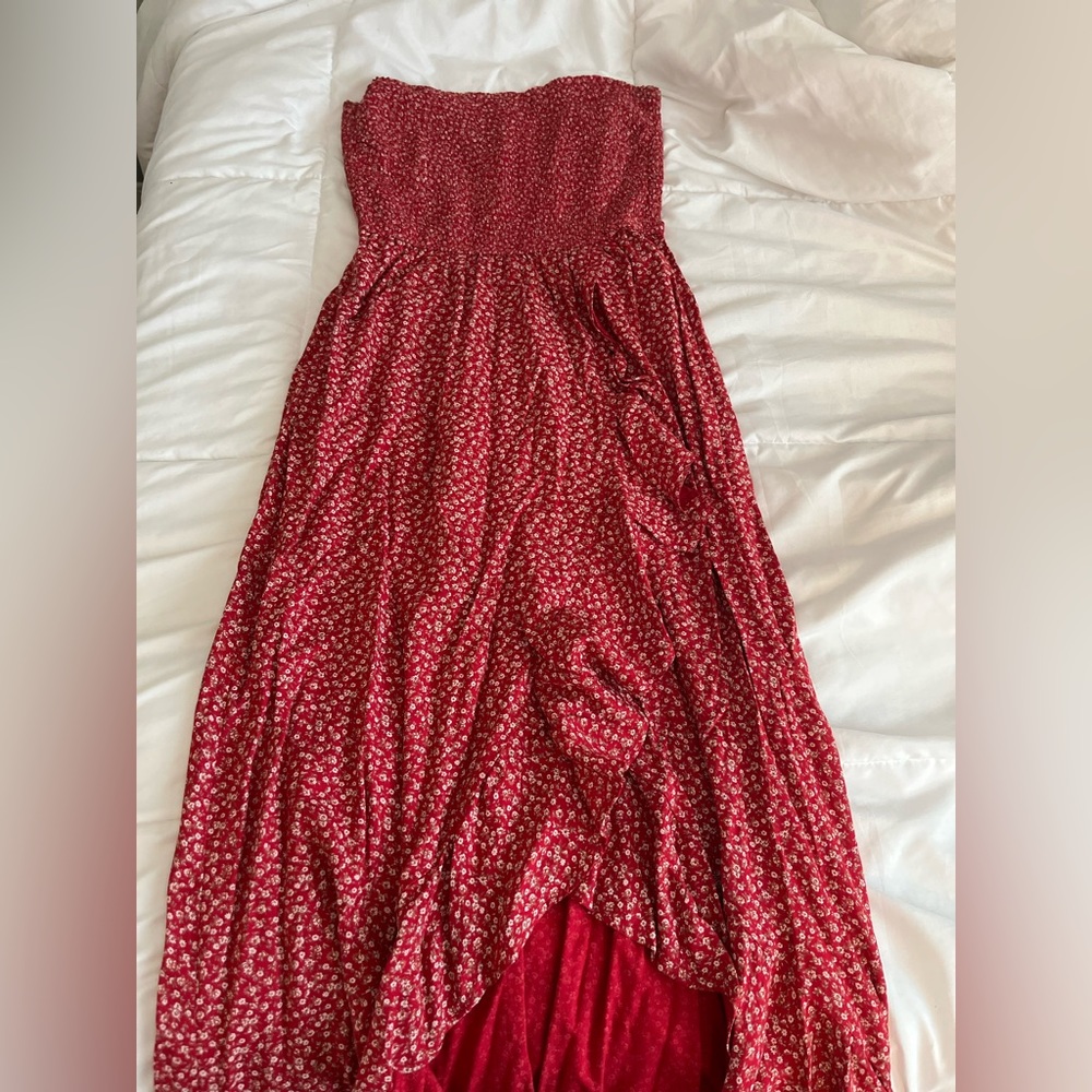Strapless high low dress
